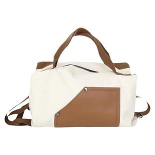 多用双肩包大学生书包男潮酷单肩背包日系帆布斜挎包包女旅行包