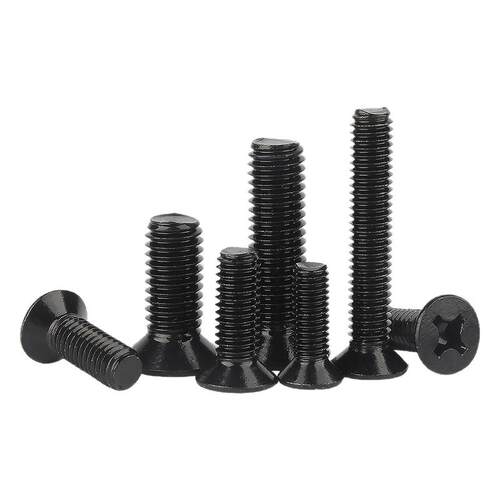 固万基304不锈钢黑色十字沉头螺丝钉GB819平头螺栓机牙螺钉M2-M8