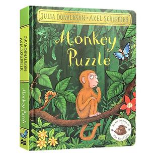 小猴子找妈妈 英文原版 Monkey Puzzle 朱莉娅唐纳森 桂冠作家 启蒙绘本纸板书 搭小房子变大房子 女巫扫帚排排坐 小海螺和大鲸鱼
