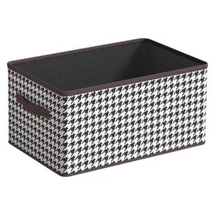 千鸟格衣物裤子收纳盒宿舍家用衣柜分层整理箱布艺折叠储物收纳筐