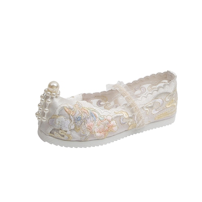 夏季汉服鞋女国风儿童绣花鞋布鞋