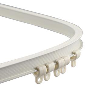 飘窗窗帘轨道可弯曲挂砂铝合金弯轨侧装顶装弧型U型窗帘轨道