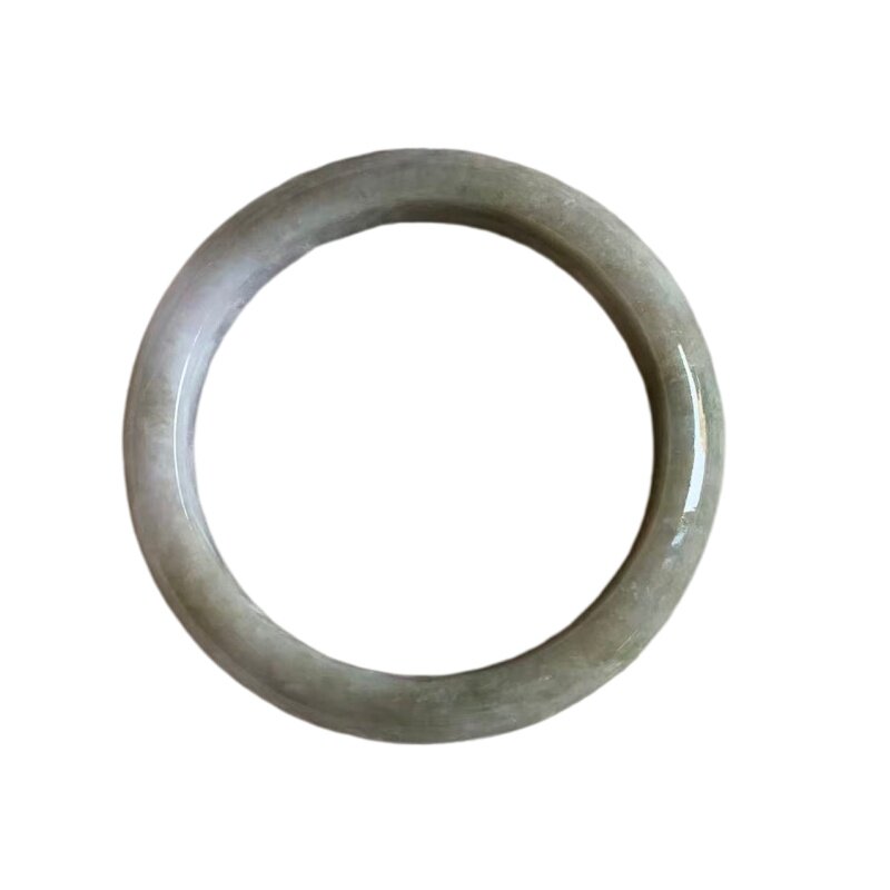 缅甸A货翡翠手镯浅绿色正圈55mm