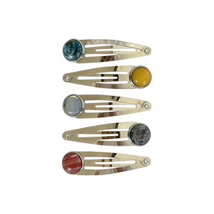 树的岛Tree天然玉石发夹卡刘海bb边夹碎发时髦头发饰侧边小众百搭