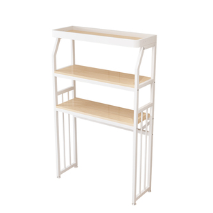 实木餐桌架家用落地靠墙收纳架多层铁艺餐边置物架带柜门零食杂物