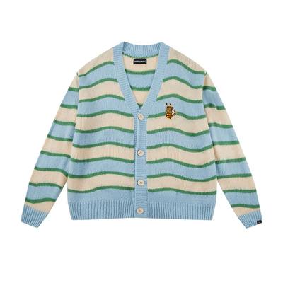 薛之谦dsp波浪条纹针织开衫