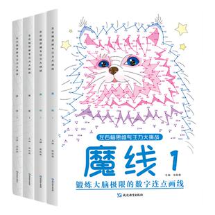左右脑思维专注力大挑战·锻炼大脑极限的数字连点画线(全4册)趣味迷宫数字连线填色涂色手眼协调力判断力专注力延边教育出版社