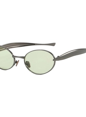 欧美小鱼腿金属太阳镜椭圆形高级