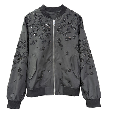 尖货重工钉珠亮片宽松棒球服外套