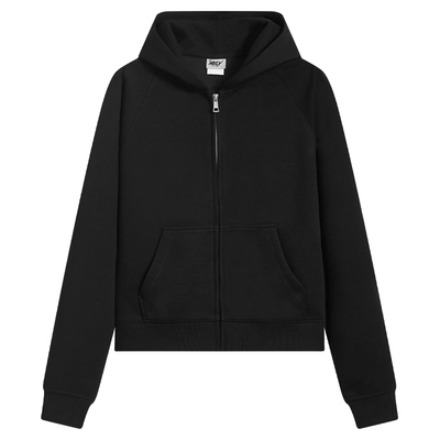 女款短款拉链连帽卫衣