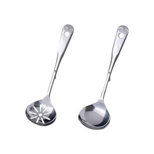 【自营】宫崎制作所日本进口304不锈钢汤勺漏勺套装 加厚火锅勺