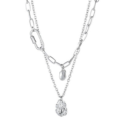 双层叠戴钛钢项链-超值特价