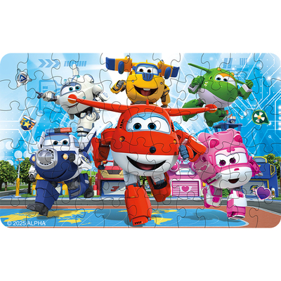 超级飞侠儿童铁盒装66片拼图