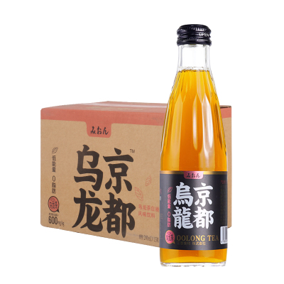 三恩京都乌龙茶柚子白桃茶饮料240ml玻璃瓶0脂低能量火锅烧烤解腻