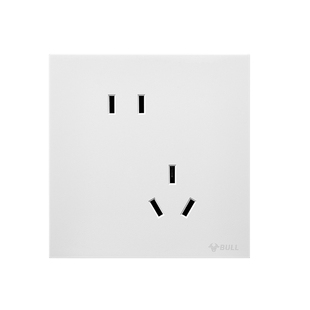 公牛五孔插座正品g57超薄86型墙壁固定暗装正斜五孔电源g12米绒白