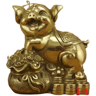 铜猪摆件十二生肖可爱客厅