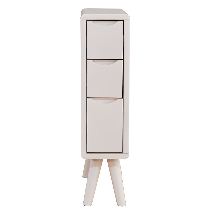 白色小尺寸床边实木极窄床头柜