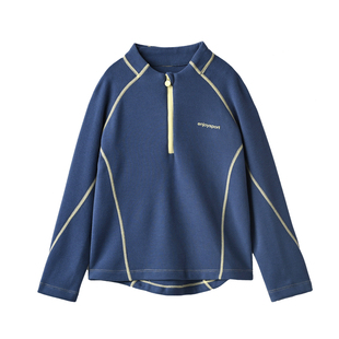 330G小奶皮 儿童立领户外保暖打底衫男童女童半拉链T恤 中大童170