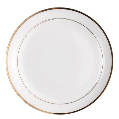金边盘子欧式骨瓷盘圆盘子白瓷盘