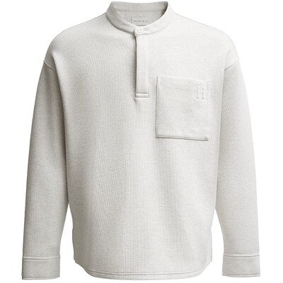 SEASON HIGH男装卫衣春季新款纯色简约舒经典亨利领宽松休闲上衣