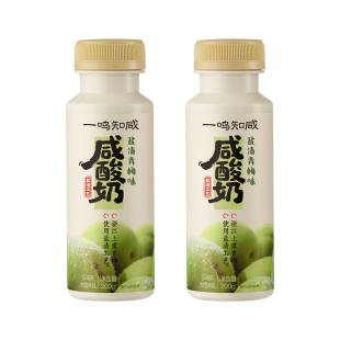 一鸣真鲜奶吧咸酸奶青梅/菠萝风味冰淇淋感大果粒发酵乳200g*10瓶