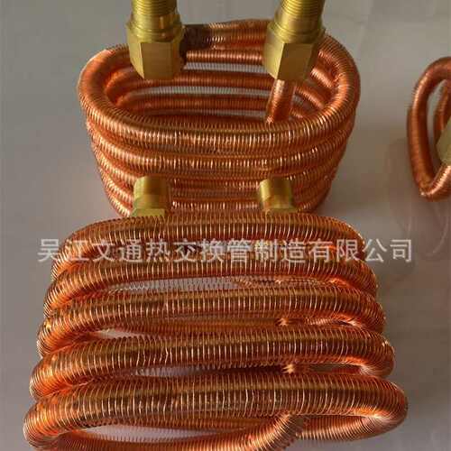 厂家供应小型铜翅片盘管真空泵散热管空调制冷铜管紫铜翅片换热