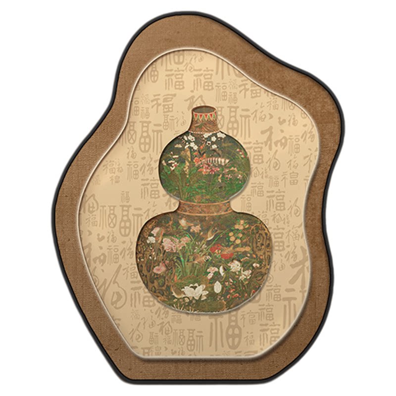中古风福禄葫芦桌面摆画电视柜客厅摆台画高级感玄关柜摆件装饰品