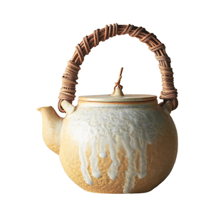 九土煮茶壶围炉电陶炉烧水壶复古炭火茶具老式陶壶明火古法煮茶炉