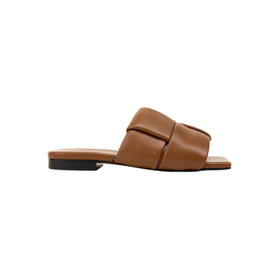 ALEXSARA+方头+编织+平底+拖鞋