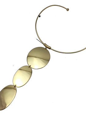 欧美夸张时尚铁片颈圈女吊坠项链