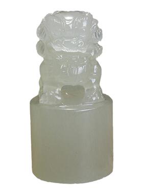 天然阿富汗狮子玉玺印章摆件桌面