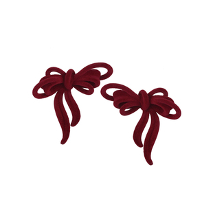 YVMIN尤目x SHUSHUTONG 经典款蝴蝶结丝绒耳环生日礼物红色节日