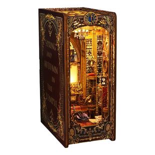 手工diy日历小夜灯藏书阁书立架木制圣约翰教堂摆件生日创意礼品