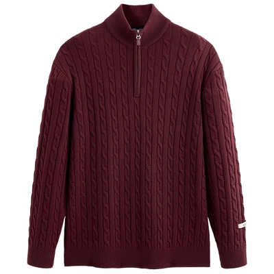 太平鸟绞花含羊毛休闲毛衣