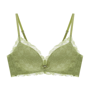 李一桐同款兰卓丽无痕花语柔美蕾丝内衣女小胸聚拢显大无钢圈文胸