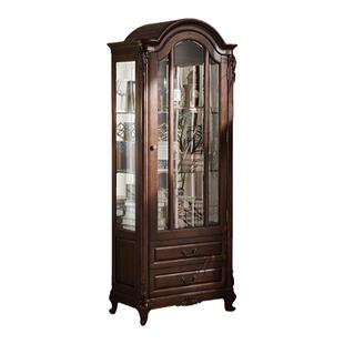 全实木酒柜黑胡桃木单门酒柜装饰收纳储物柜美式乡村客厅原木家具