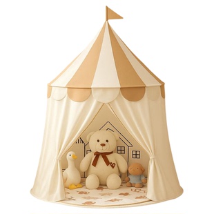 儿童帐篷游戏屋室内小熊图案带灯可折叠双人秘密基地玩具城堡睡觉