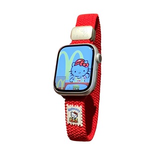 适用于苹果手表iwatch10表带可爱细款kt猫编织磁吸扣applewatch98