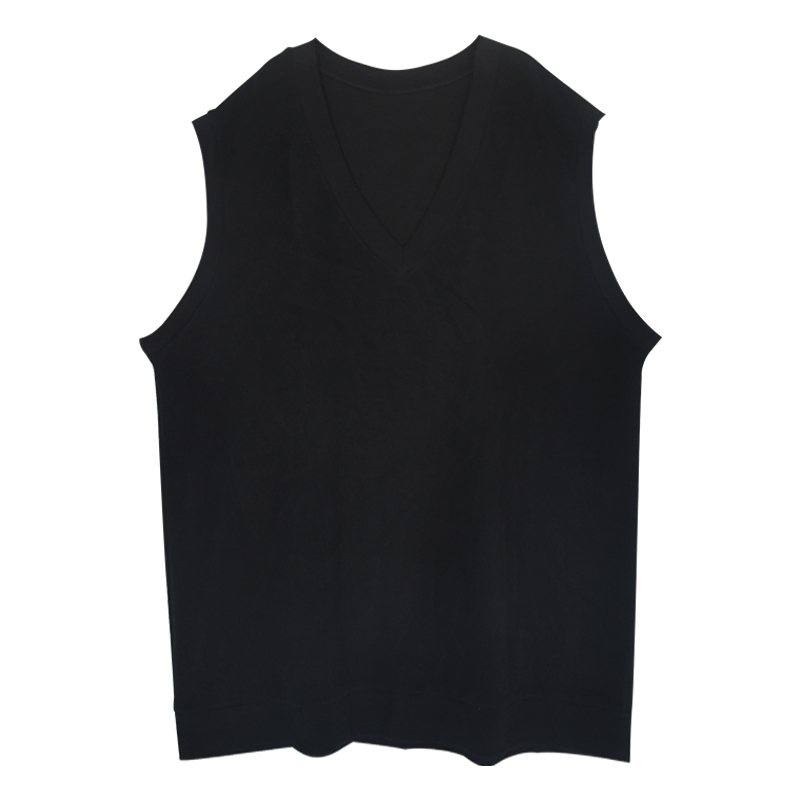 长款v领马甲女2025新款春秋叠穿无袖上衣大码宽松慵懒风背心外套