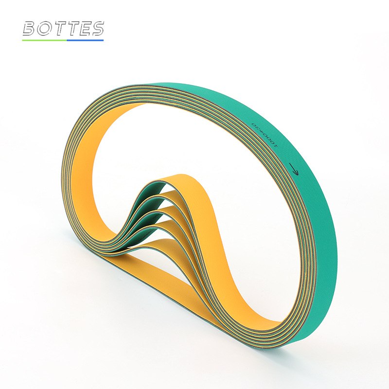 供应黄绿高速平面传动片基带   纺织印刷设备耐磨尼龙片基带订 做