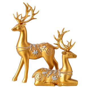 摆件客厅电视柜玄关装饰创意新中式轻奢高级感吉祥梅花鹿家居饰品