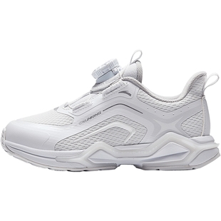 安踏儿童运动鞋弓速跑鞋男童鞋子2026春秋新款小童纽扣犟弹小白鞋