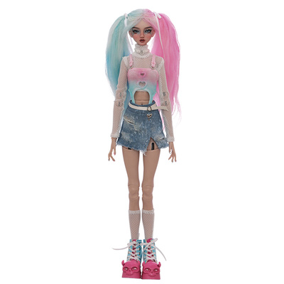 正版BJD4分特体娃娃Una手工化妆