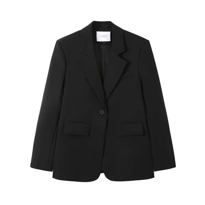 波点连衣裙显瘦通勤黑色西装