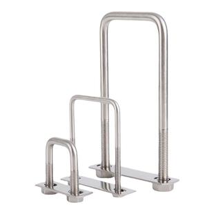 304不锈钢方型卡直角卡U型螺栓螺带挡板骑马卡夹管固定件卡箍抱箍