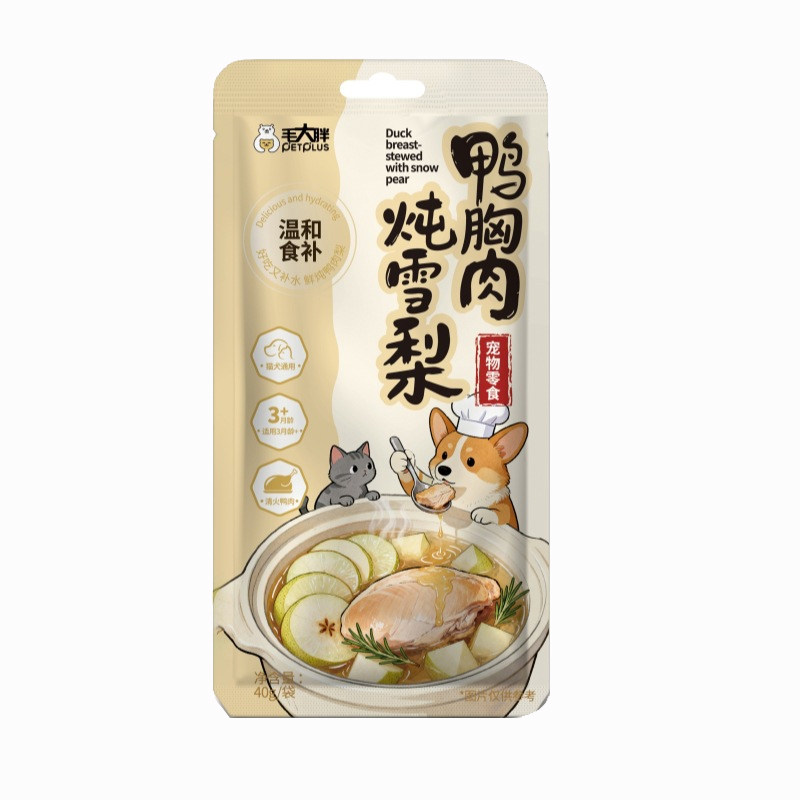 蒸煮鸭胸肉炖雪梨狗零食湿粮狗饭增肥发腮罐头宠物猫咪营养鸭肉狗