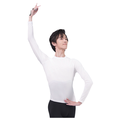 柏屋男士芭蕾舞圆领长袖修身上衣