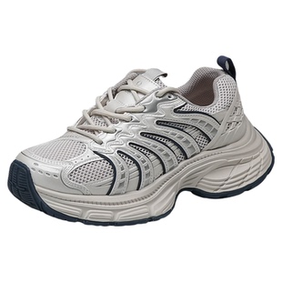 蜘蛛王老爹鞋女鞋2026新款厚底增高轻便休闲运动鞋女款透气网面鞋