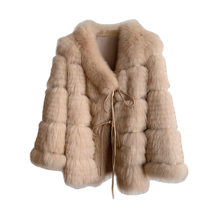 定染霜色狐狸毛车条2025新款气质名媛毛毛外套中长款皮草女年轻款