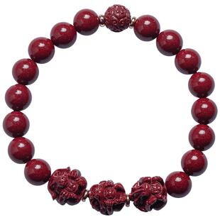 大善堂天然原矿朱砂三合六合手串紫金砂本命年十二生肖手链